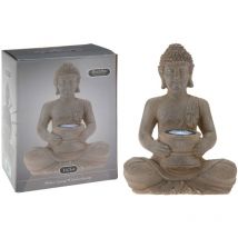 Lampe solaire Buddha Pierre poly ProGarden