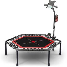 Boudech - Trampolino elastico crossfit per allenamento fitness funzionale con contasalti portacellulare e portabevande