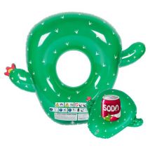 Airmyfun - Bouée Gonflable xxl et Porte Boisson Gonflable pour Piscine & Plage - Pack Evasion Cactus