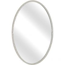 Cordon ovale miroir en métal argenté