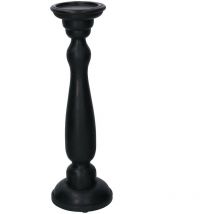 Bougeoir en bois noir cm12h40