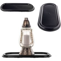 Kadax - Bougeoir bougie 40 Cm coussin de plateau funéraire en plastique noir