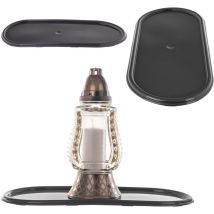 Kadax - Bougeoir bougie 44 Cm plateau funéraire dessous de verre en plastique