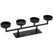 Bougeoir de l'Avent noir pour 4 bougies - environ 48 cm - bougeoir