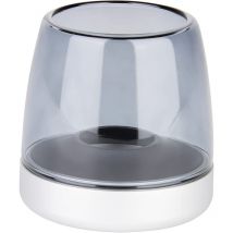 Bougeoir de luxe en verre et aluminium frosted silver Kooduu glow 10 frosted silver