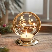 Bougeoir de Noël, décoration de table de Noël, bougeoirs en fer forgé pour bougies chauffe-plat, décoration de centre de table de Noël