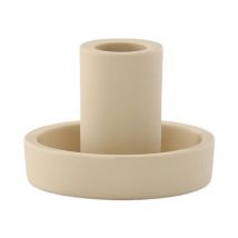 Bougeoir Design en Argile 'Ceco' 11cm Beige