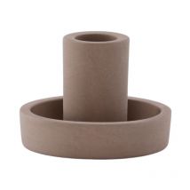 Bougeoir Design en Argile 'Ceco' 11cm Marron