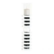 Bougeoir Dkd Home Decor 6 x 6 x 28 cm verre noir transparent
