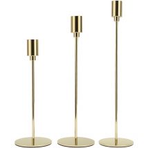 Feiyue - Bougeoir en métal, bougeoirs fins et dorés pour décoration de table de mariage