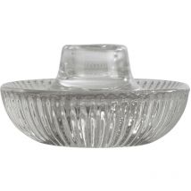 Bougeoir en verre cannelé arty