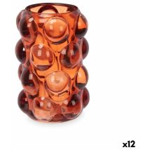 Giftdecor - Gift Decor Bougeoir en perles de verre orange 8,4 x 12,5 x 8,4 cm (12 pièces)