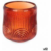 Giftdecor - Gift Decor Bougeoir en cristal orange 9 x 9,5 x 9 cm (12 pièces)