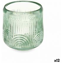 Giftdecor - Gift Decor Bougeoir à bandes de cristal vert 9 x 9,5 x 9 cm (12 pièces)