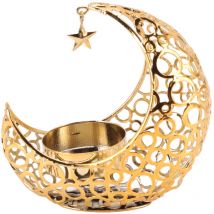 Bougeoir romantique en forme de lune en fer creux pour mariage, décoration de Noël, table basse