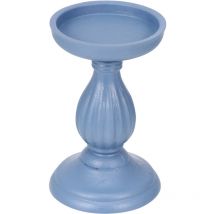 Bougeoir simple 1 pièce Bougeoir décoratif en bois Bougeoir chic Artisanat (bleu foncé)