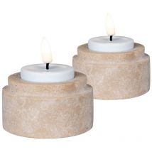 Bougeoir Tealight, Panneau Aggloméré Mélaminé, Marron, 7x7x4,5 cm