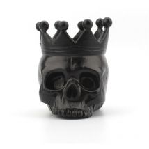 Bougeoir tête de mort pour bougies piliers – Superbe décoration d'Halloween pour le salon, la chambre, la cuisine, l'extérieur et plus encore.(noir)