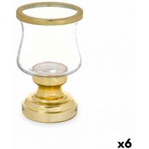 Giftdecor - Gift Decor Bougeoir en acier doré 12 x 19,5 x 12 cm (6 pièces)