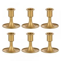 Bougeoirs dorés pour Halloween, ensemble de 6 petits bougeoirs décoratifs en métal pour bougies de mariage, bougies piliers