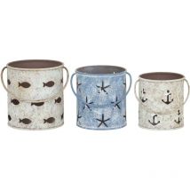Bougeoirs en étain 10.5 cm (Lot de 3)