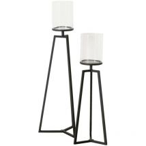 Boltze Gruppe - Bougeoirs en verre sur cadre métallique Cosa, 75-95 cm