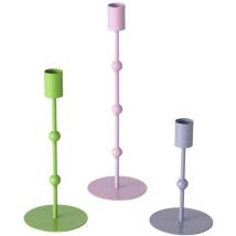 Bougeoirs Kimberly en métal, 3 pièces, couleurs pastel