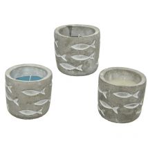 Bougie citronelle avec pot en ciment 70g ø7x7,5cm couleurs assorties