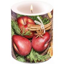 Bougie décorative pommes et cannelle noël