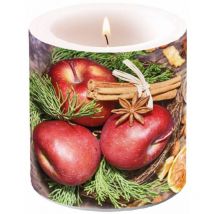 Bougie décorative pommes et cannelle noël