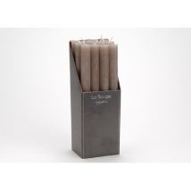 Amadeus - Bougie flambeau taupe 25 cm (lot de 12)