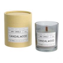 Bougie mèche en bois et boite kraft Factory (Lot de 2) Bois de santal
