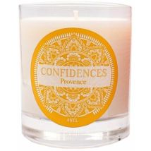 Bougie parfumée miel – 280 g – Fabriquée en cire 100 % végétale – Hauteur 10 cm – Produit éco-responsable – Confidences Provence