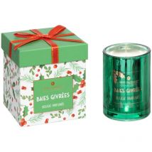 Bougie parfumée Photophore en verre 210G Houx et Baies givrées - Feeric Christmas