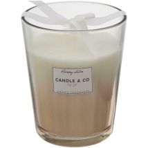 Bougie parfumée, vase bas beige