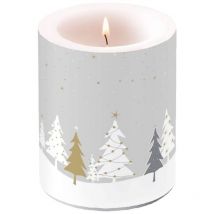 Ambiente - Bougie pilier Midnight Trees 10x12 cm Gris