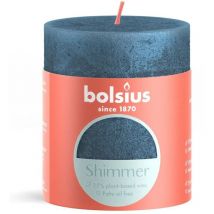 Bolsius - Bougie pilier scintillante 8x6,8 cm Bleu