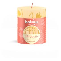Bolsius - Bougie pilier Silhouette jaune beurre avec impression 8x6,8 cm