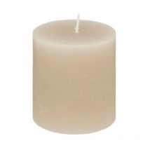 Bougie Ronde 'Rustic' 7cm Taupe