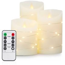 Fishtec - Bougies à led en Cire X3 Bougies Télécommandées