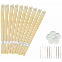 Bougies auriculaires pour le nettoyage 10 pièces, kit de suppression de cérumen avec cire d'abeille naturelle, bougies en cire d'oreille avec disques