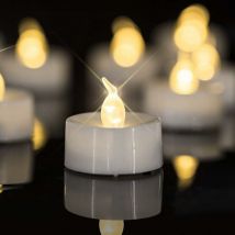 Fei Yu - Bougies chauffe-plat led, 24 bougies led sans flamme, bougies chauffe-plat réalistes et lumineuses, bougie chauffe-plat longue durée pour