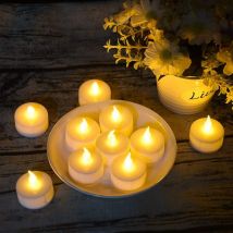 Jalleria - Bougies chauffe-plat led, 24 paquets de bougies chauffe-plat à piles sans flamme, fausse bougie électrique pour les célébrations