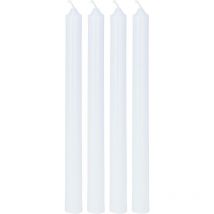 Bougies de table, ensemble de 4, blanc