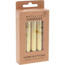 Bougies de table métalliques en paraffine, 10 cm