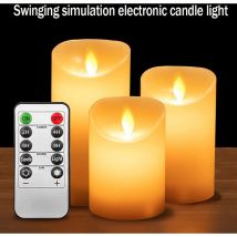 3 Pièces Bougies led Bougie led Flamme Vacillante Bougie Electrique avec Télécommande Bougies Sans Flamme 10cm 12.5cm 15cm pour Décorations de Fête
