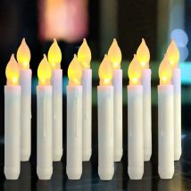 Versaillesfr - ccykxa led Candles - Long Menorah Candles - 12 Pack aa Battery Powered Flameless Candles 16.5 x 2 cm for Party Wedding Christmas