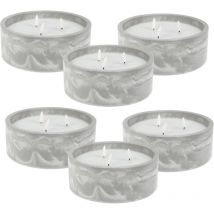 Well home - Pack de 6 bougies led rondes marbre gris