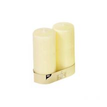 Papstar - bougies pilier, ivory, ø 80 MM, L220, lot de 2 15364