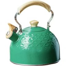 Tuserxln - Bouilloire, Theiere induction, Bouilloire sifflante, Bouilloire à sifflet en acier inox, 2.5L grande capacité, manche en bois,